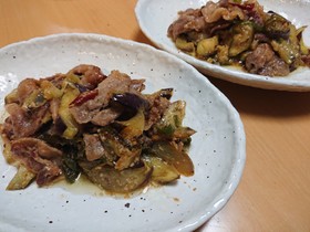 ポンのなすと豚バラの味噌炒め