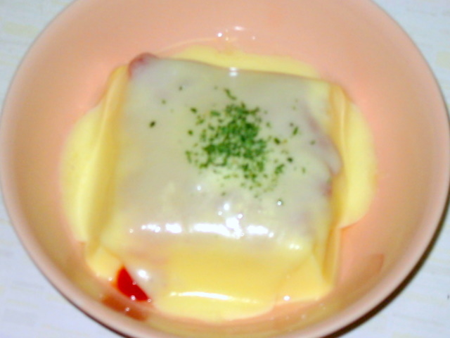 レンジで楽旨♡ピザ風チーケチャ卵豆腐の画像
