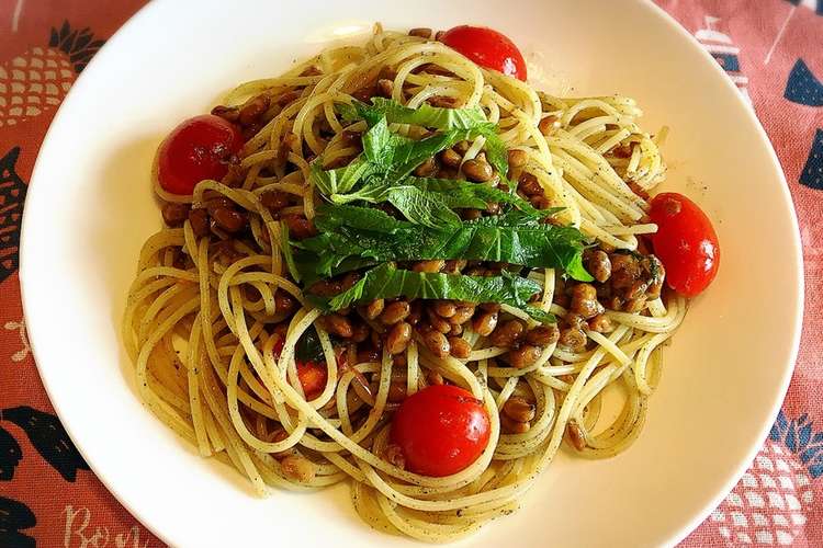 納豆とwシソおかかの冷製パスタ レシピ 作り方 By チビひなた クックパッド 簡単おいしいみんなのレシピが353万品