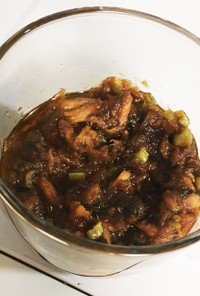 かぶの葉とツナ缶の味噌炒め