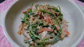 豆苗のゴママヨサラダ