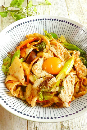 フライパン1つで豚キムチ丼
