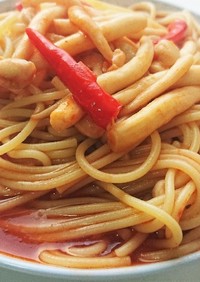 【男飯】きのこの真っ赤なスパゲッティ