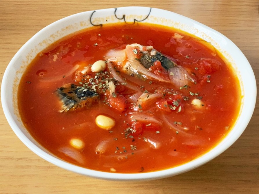 鯖缶でトマトスープの画像