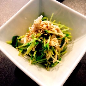 糖質制限★ささみと豆苗の梅肉和え