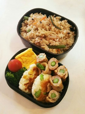 お弁当(6/10)アスパラの豚肉巻き