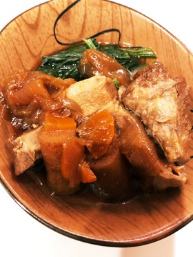 豚と玉ねぎとゴボウ煮 象印 自動圧力鍋