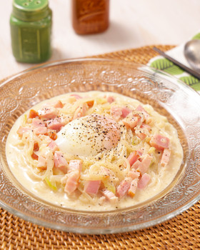 そうめんアレンジ☆和風冷製カルボナーラ