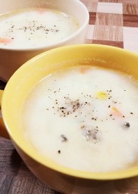 簡単レシピ☆もち麦入りクラムチャウダー