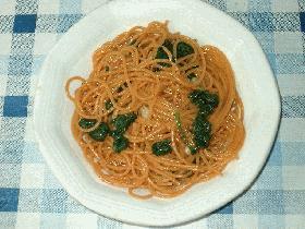 ホウレンソウの唐辛子スパゲッティの画像