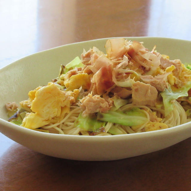 ツナとキャベツと卵のそうめんチャンプルー レシピ 作り方 By ﾋﾟｰさんのﾟｰﾟﾟ クックパッド 簡単おいしいみんなのレシピが377万品