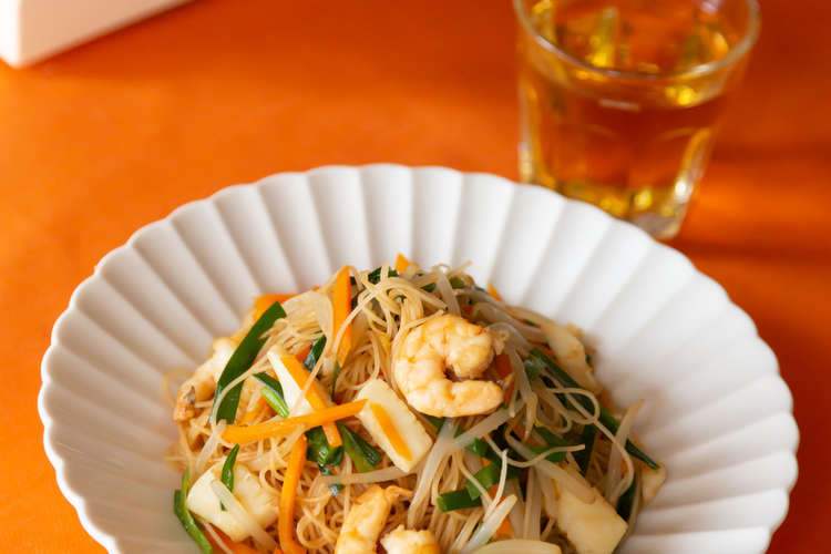 レンジで簡単 本格 上海風海鮮焼ビーフン レシピ 作り方 By ケンミン食品 クックパッド