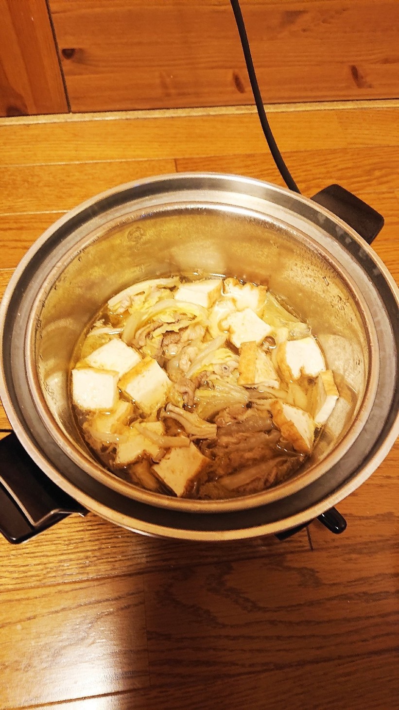 電鍋で簡単！白菜、豚肉、厚揚げのスープ煮の画像
