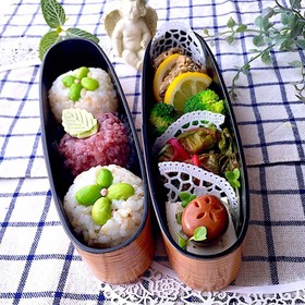 6月13日 枝豆玄米おにぎり アジ唐揚げ