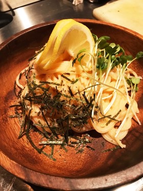 まぜるだけ☆簡単明太子バタースパ♪