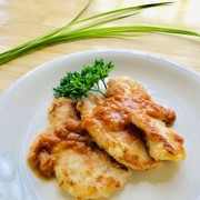 鶏胸肉焼きを梅ダレでの写真