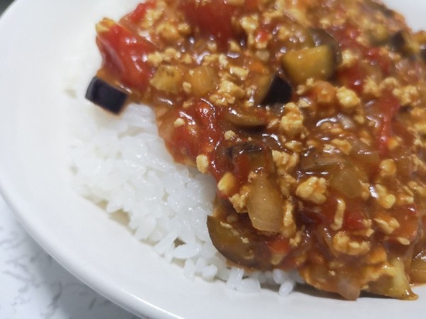 トマトとナスのキーマカレー♪。.:*・゜