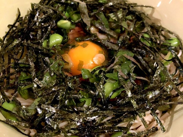 糖質ゼロ麺の卵納豆そうめん