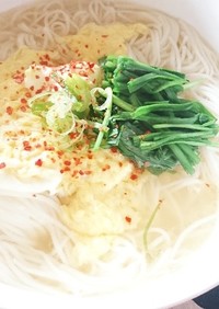 ニラ玉素麺(っ´ω`c)