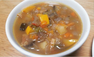 【トマト缶で】野菜スープの写真