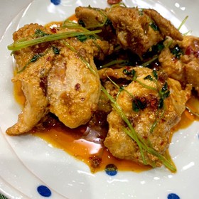 ひとりごはん 鶏もものラー油焼き