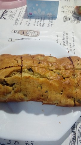 ホケミでバナナチョコレーズンパウンド。