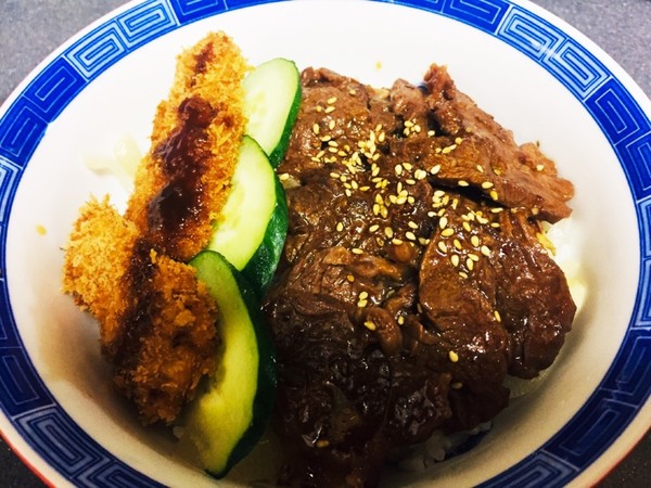 スタミナ牛はらみ丼!簡単、激ウマ!