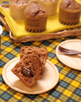 HMで簡単♪しっとり栗のチョコマフィン