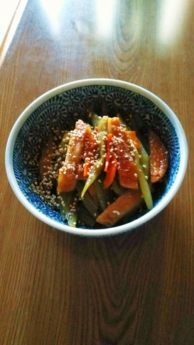 ふきと揚げかまぼこの炒め煮