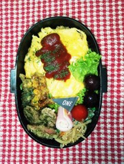 高校男子弁当♡オムライス6/19の写真