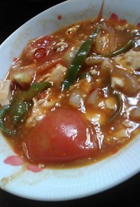 「麻婆豆腐の素・肉入り」で野菜も食べる