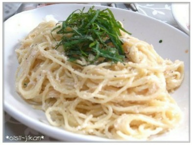 明太子のクリームスパゲティの写真