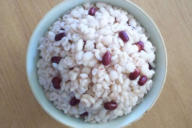 100 押し麦の炊飯器で大麦赤飯 レシピ 作り方 By クックw1aaat クックパッド