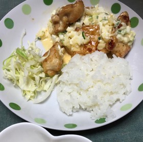 ヘルシーチキン南蛮風たくあんタルタル添え