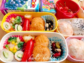 簡単ミニ豚カツいか天ソーセージ弁当覚書