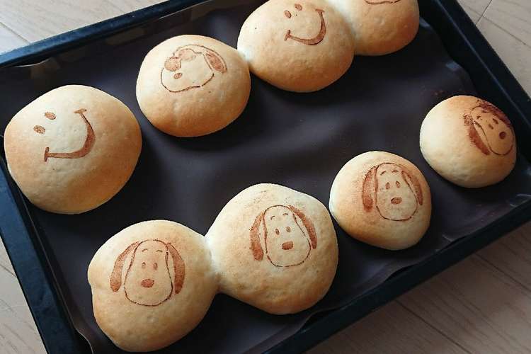 パンに 簡単模様パンお弁当 スヌーピー レシピ 作り方 By En クックパッド 簡単おいしいみんなのレシピが349万品
