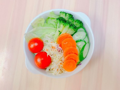 無水調理！フライパンで簡単温野菜サラダの写真