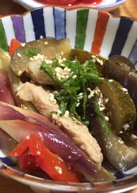 鶏胸肉と夏野菜の酢煮