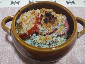 鯖缶でポテトパン粉焼き