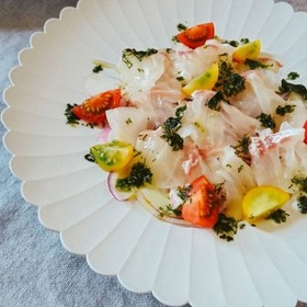 簡単薬膳☆真鯛の青じそカルパッチョ