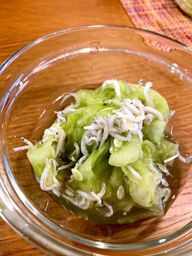 キュウリとしらすの酢の物