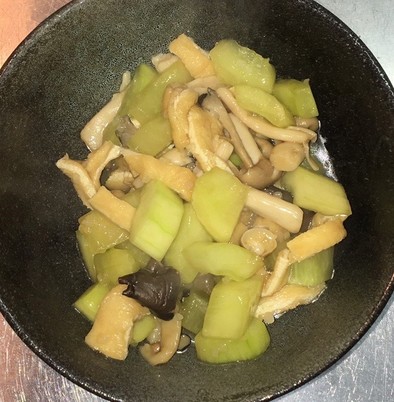 白瓜と茸と油揚げの道明寺煮の写真