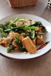 小松菜と豆腐のチャンプル