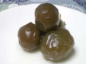 梅の梅酒シロップ煮(梅酒で煮梅)