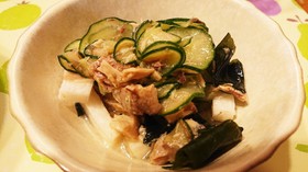 きゅうりとサバ缶の酢の物