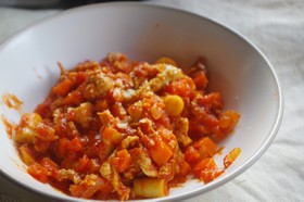 姫竹と豚こまのトマト煮