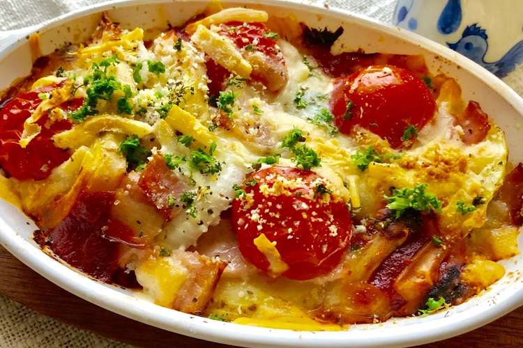 じゃが芋 玉ねぎ トマトのチーズ焼き レシピ 作り方 By お料理ニャロメ クックパッド 簡単おいしいみんなのレシピが352万品