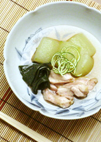 加賀太きゅうりと地鶏の含ませ煮あんかけ風
