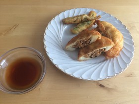 玉ねぎリングの納豆フリット