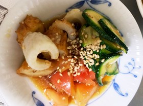 ズッキーニトマトちくわのナムル